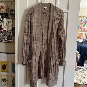 J Jill wool blend cable knit duster cardigan